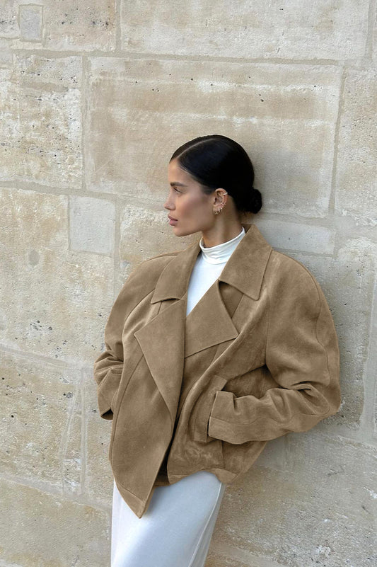 Brown Suede Commuter Coat