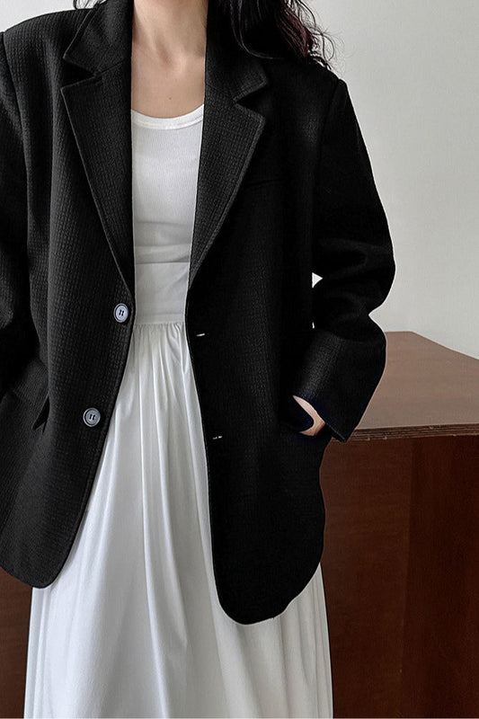 Waffle Textured Oversized Blazer