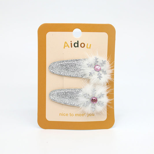 Cute Snowflake Santa Reindeer BB Clip Hair Accessory