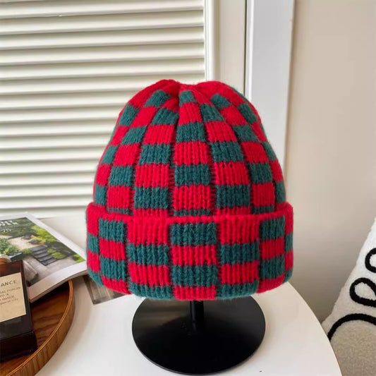 Checkered Knit Hat