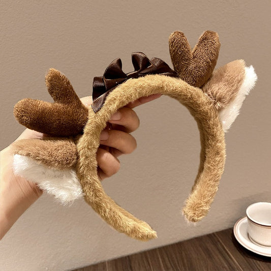 Bow Antler Plush Cute Hair Accessory