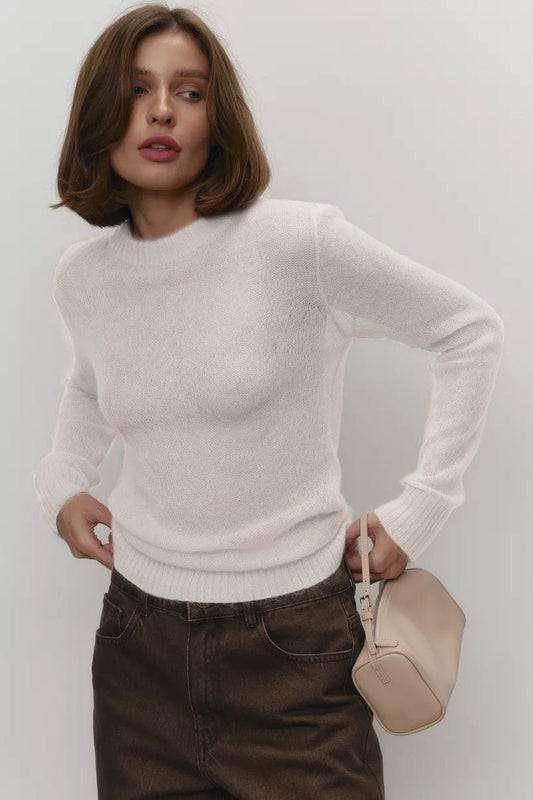 Mohair Round Neck Knit Top