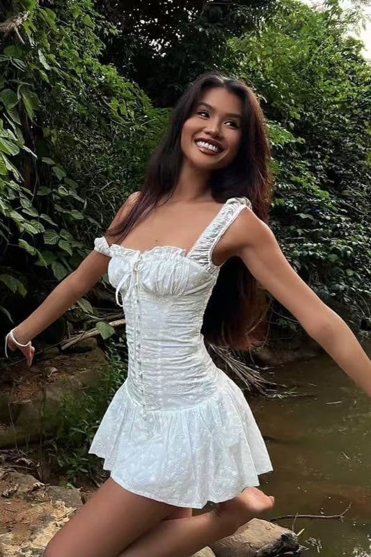 Embroidered Cotton Cami Boho Dress