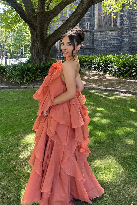 Beach Layered Ruffles Floral Dress