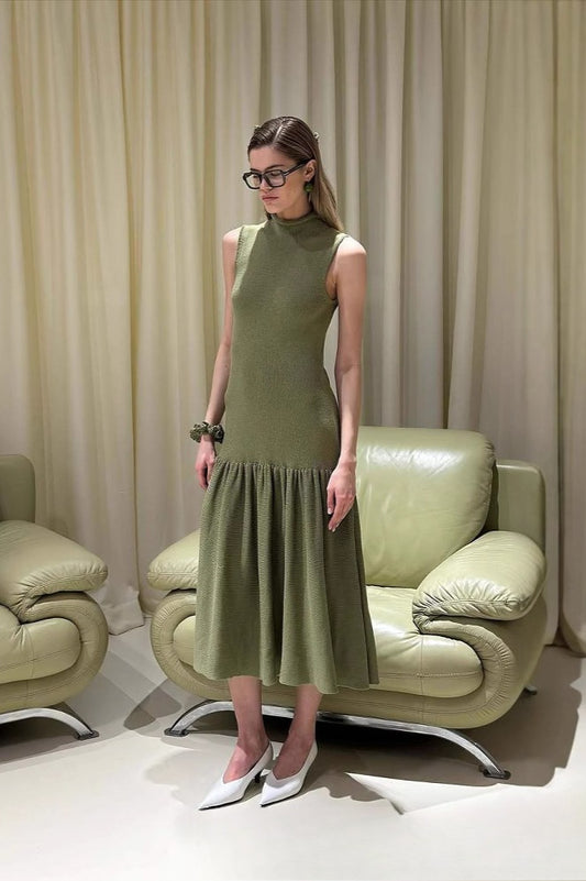 Elegant A Line Knit Maxi Dress