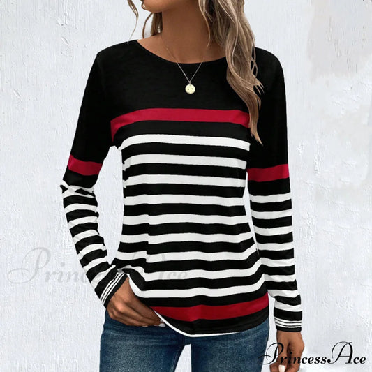 Casual Striped T-Shirt Black best Best Sellings clothes Plus Size Sale tops Topseller
