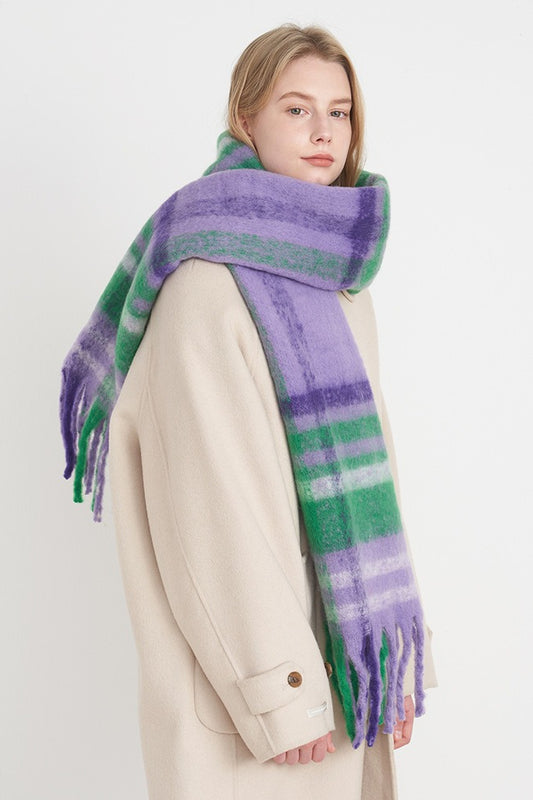 Vintage Plaid Cozy Knit Scarf