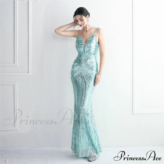 Edlyn Sequin Laceup Charming Mermaid Formal Dress S.o. Long Dresses
