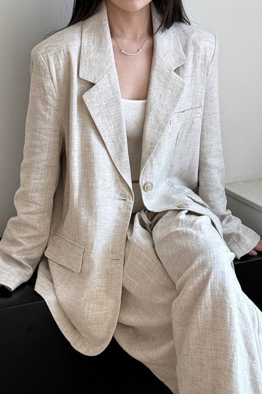 Casual Tencel Linen Suit Blazer