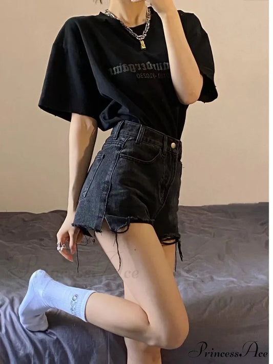 Feynzz’s Summer Trend Women’s Salty Sweet Western-Style Age-Reducing Fried Street Denim Shorts
