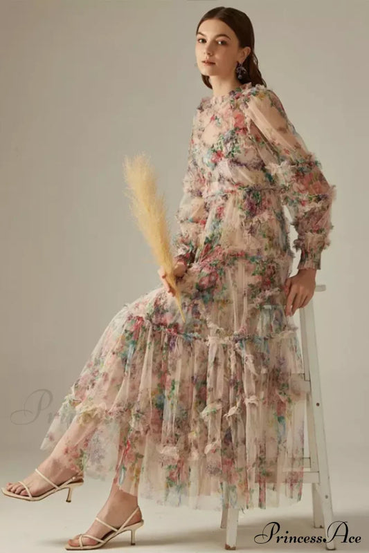 Georgina Ruffle Stylish Maxi Dress