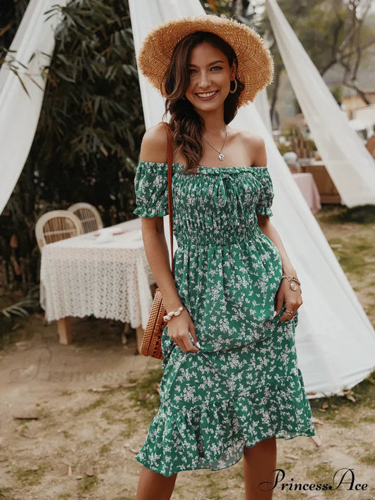 Gown With Brief Bohemian Arm Print S / Burgundy Print Dress