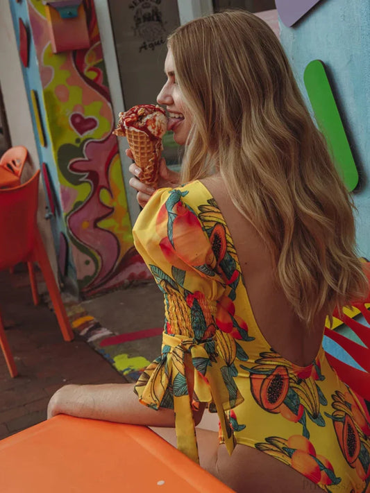 Half Sleeve Monokini Cut-out Swimsuit One Piece onepiece-250223