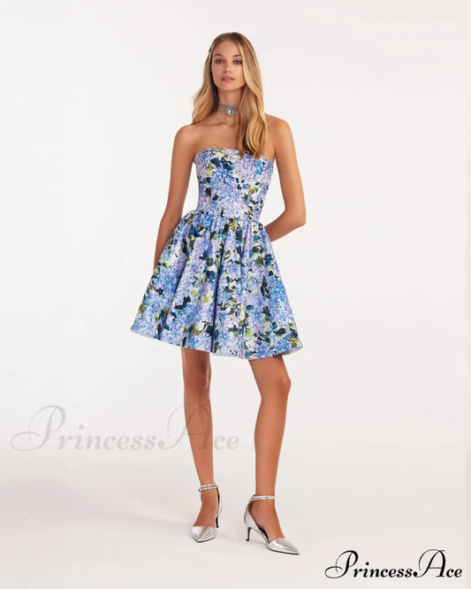 Hydrangea Corset Stylish Mini Dress