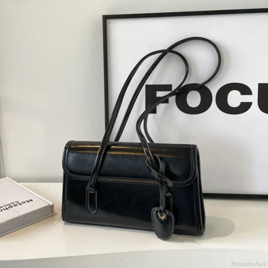 Large Capacity Winter Underarm Shoulder Bag Black shoulder-250126