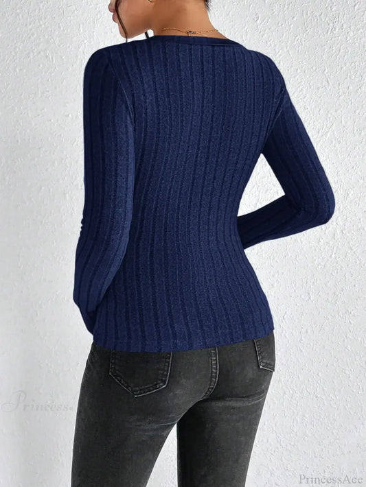 Light Luxury Simple Slim Comfortable V-Neck Pullover Top Women knittop-250126