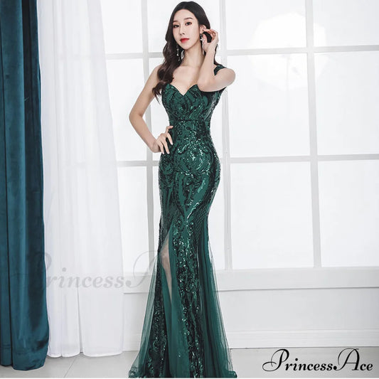 Lily Embroidered Sequin Formal Evening Gown - Lady Occasions