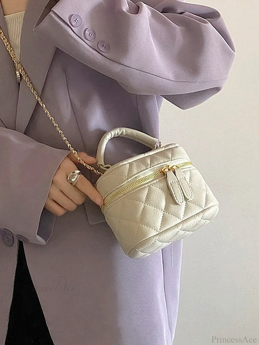 Mini Quilted Chain Diamond Crossbody Designer Handbag white handbag-250126