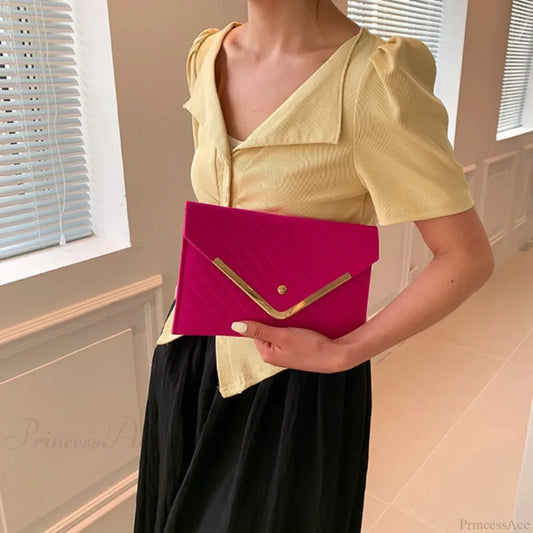 Trendy Evening Felt Envelope Clutch Wristlet wristlet-250126