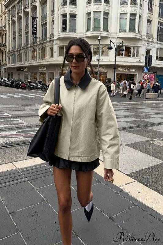 Vintage Shirt Style Trench Coat Khaki / S