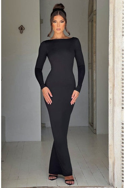 Long Sleeve Backless Bodycon Formal Dress