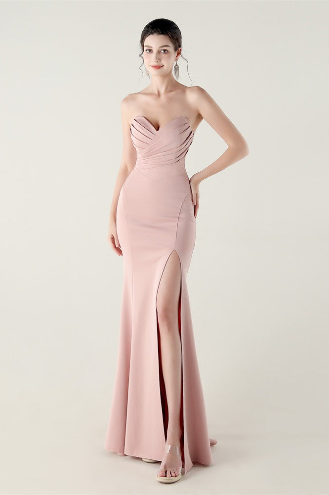 Strapless Sweetheart Pleated Party Dress