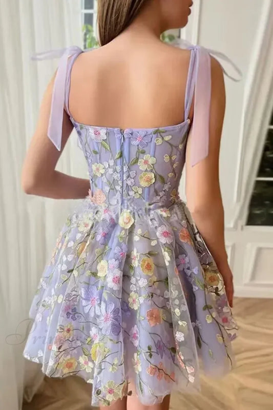 2024 Fashion Flower Embroidery Sexy Floral Dress