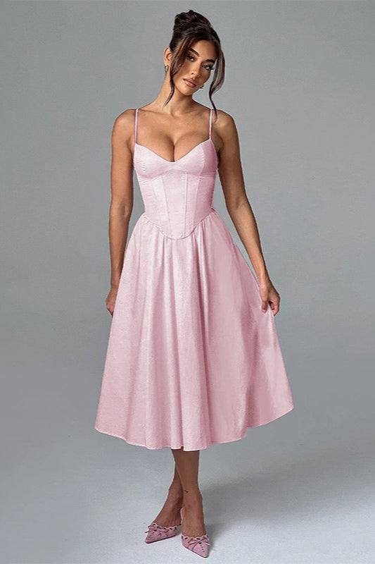 V-Neck Sleeveless Belted Bodycon Maxi Dress