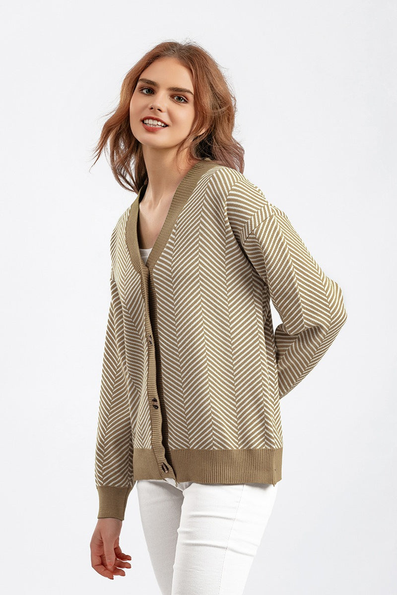 Long Sleeve Loose Knit Cardigan Sweater