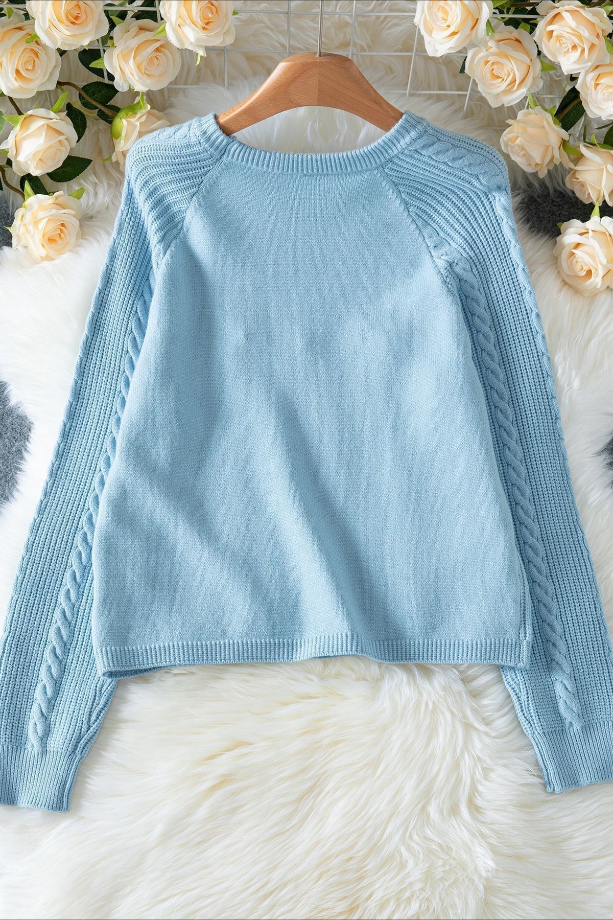 Letter Embroidered Knit Pullover Sweater