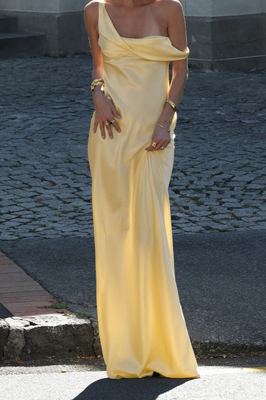Satin Sleeveless Sexy Maxi Dress