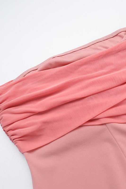 Mesh Asymmetric Formal Dress