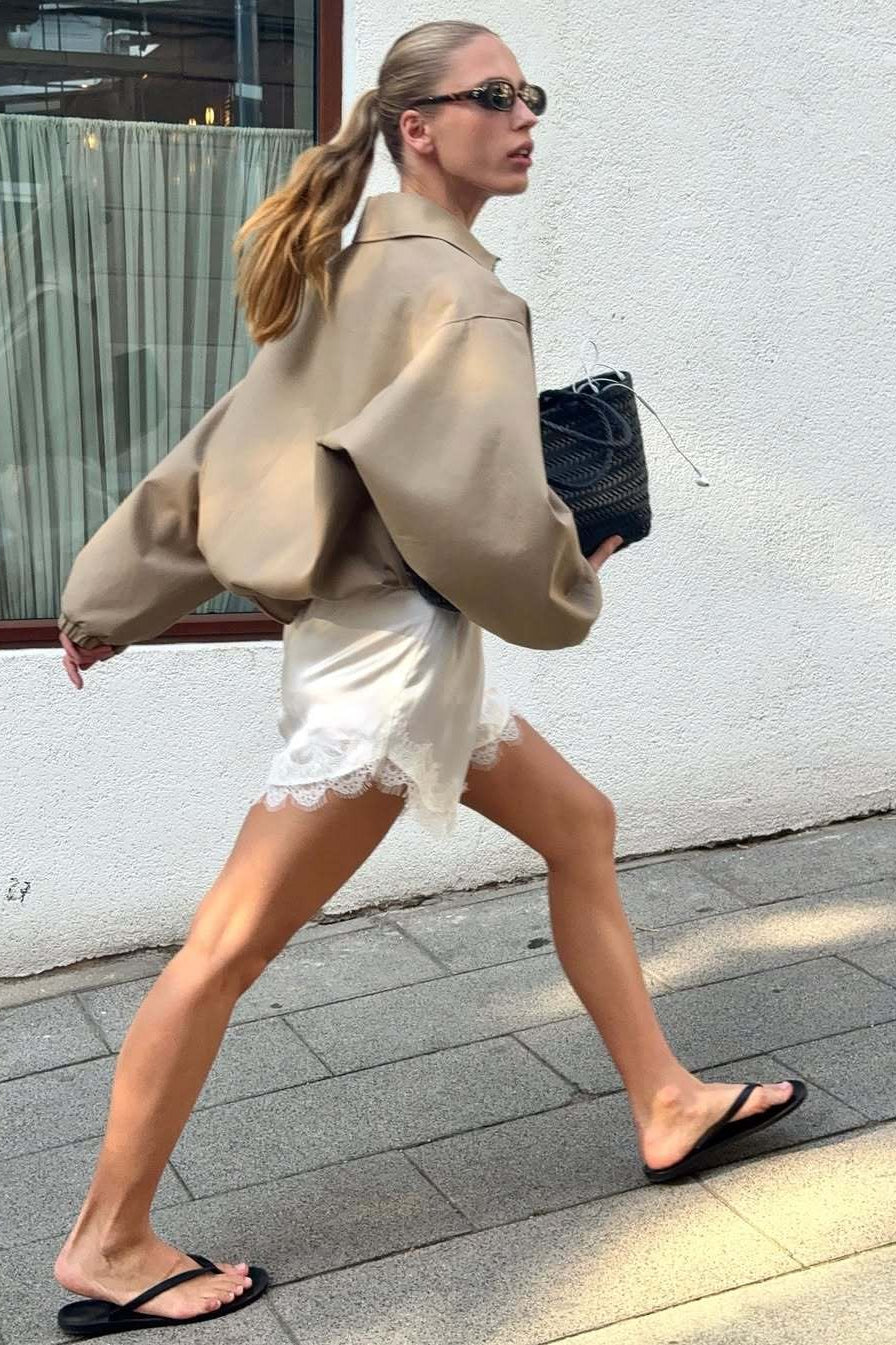 Zip Up Cropped Khaki Jacket