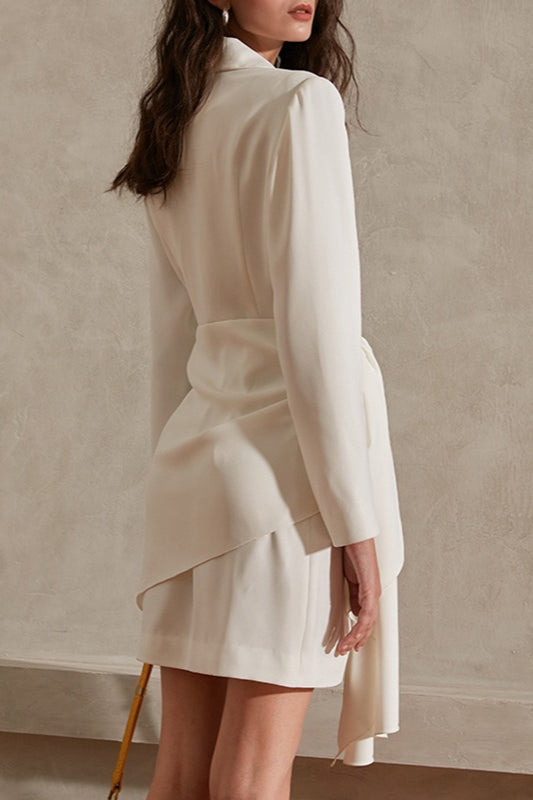 Elegant V-Neck Belted Cocktail Dress