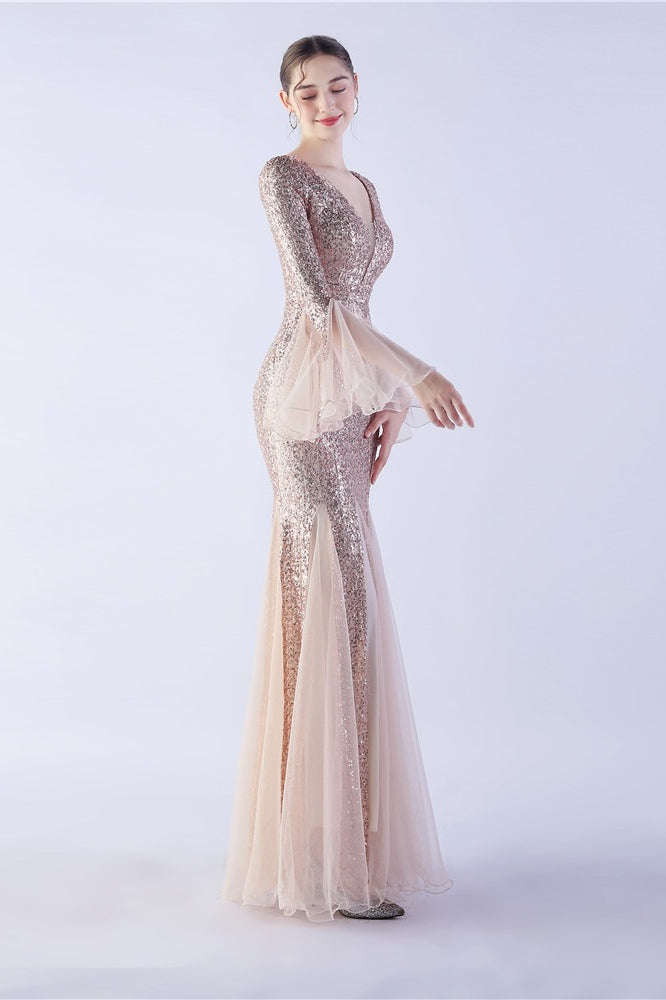 Sequin Ruffled Mesh Party Dress