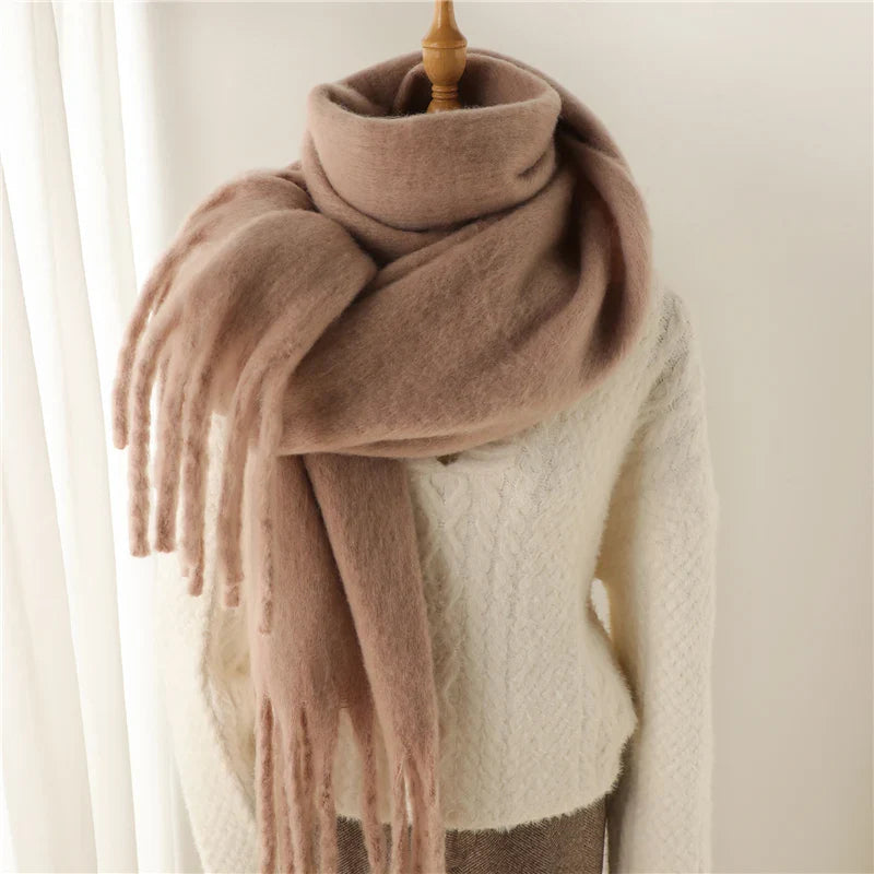 Cashmere Winter Pashmina Blanket Wrap - Thick And Soft Scarf Camel Scarfs-L