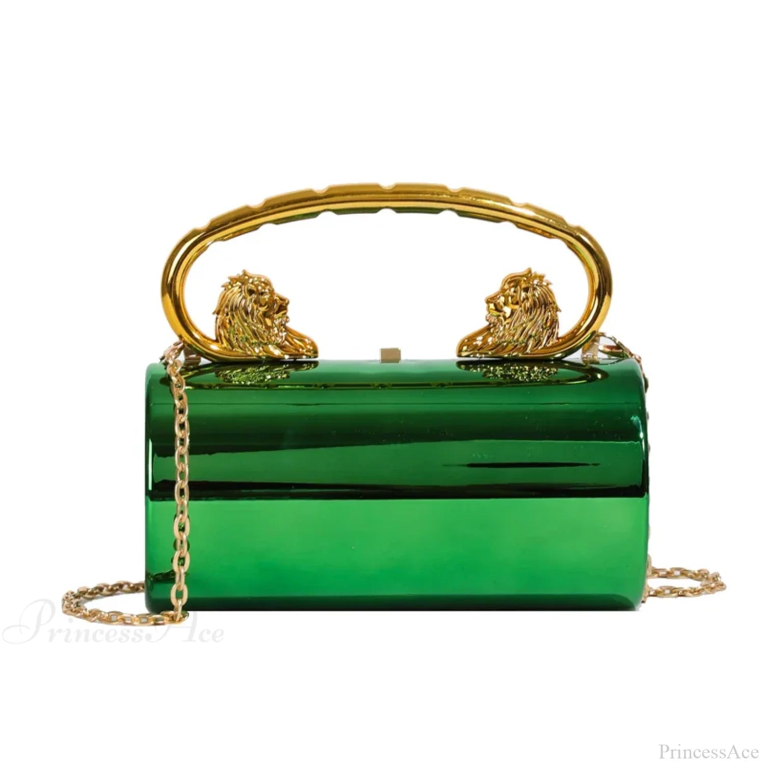 Acrylic Cylinder Crossbody Evening Clutch Bag Green clutchbag-250126