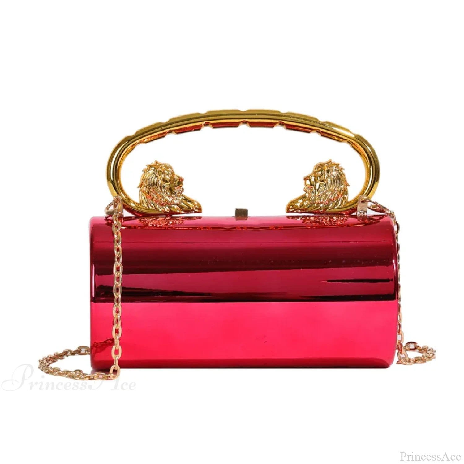 Acrylic Cylinder Crossbody Evening Clutch Bag Red clutchbag-250126