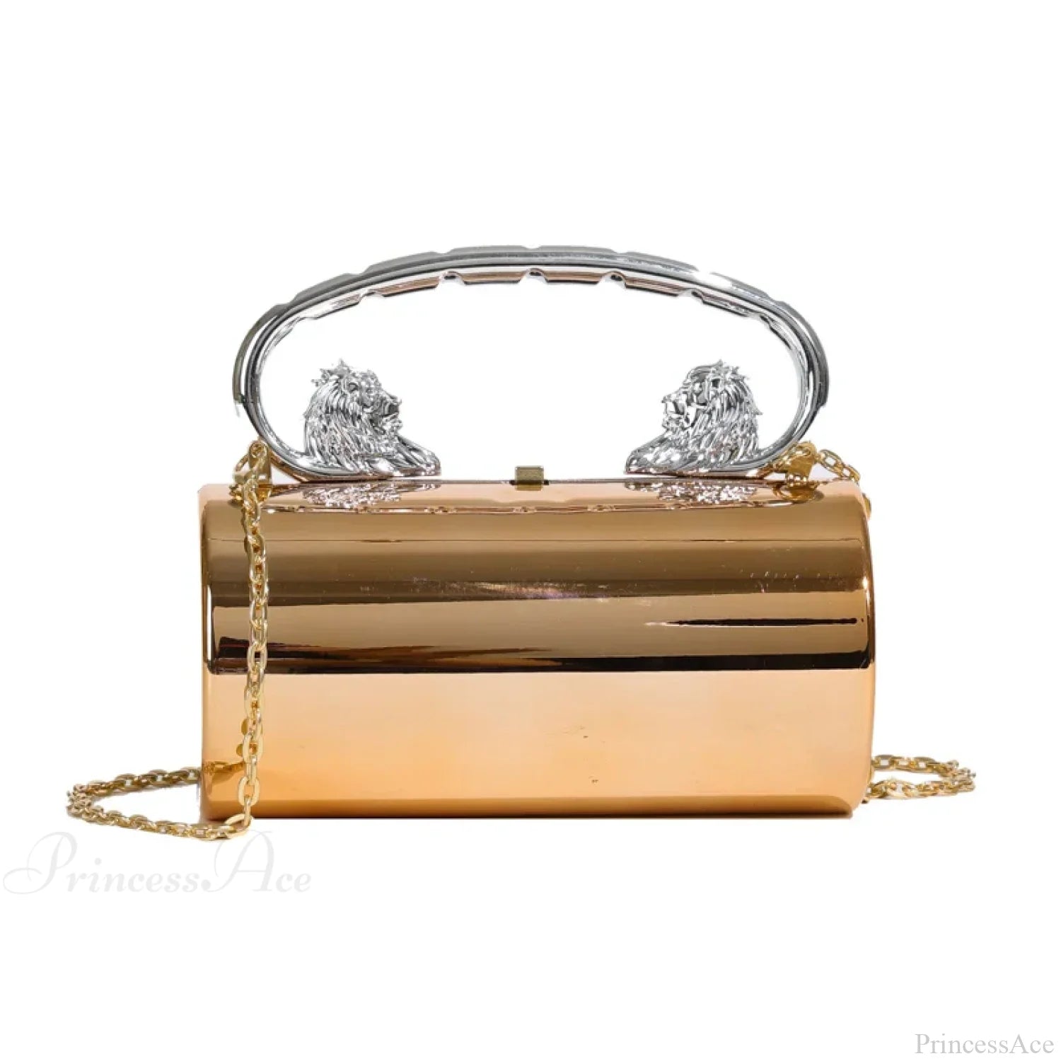 Acrylic Cylinder Crossbody Evening Clutch Bag Rose Gold clutchbag-250126