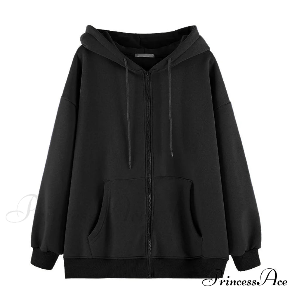 Angel Dark Print Streetwear Hoody Jacket Black 2 / M