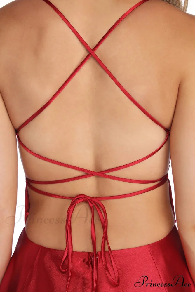 Anne Formal Stylish Lattice Satin Dress S.o. Long Dresses