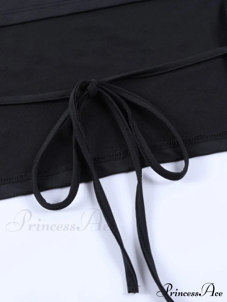 Backless Irregular Back Crop Straps Top Women’s Sleeveless - Black / M