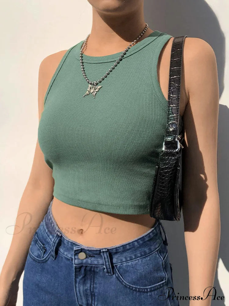 Basic Crop Top Trendy & Mini Skirt Set Tank Tops&Camis