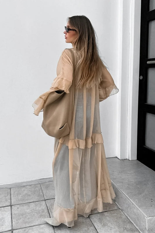 Batwing Sleeve Sun Protection Maxi Dress