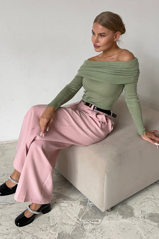 Slim Fit Off-Shoulder Knit Top