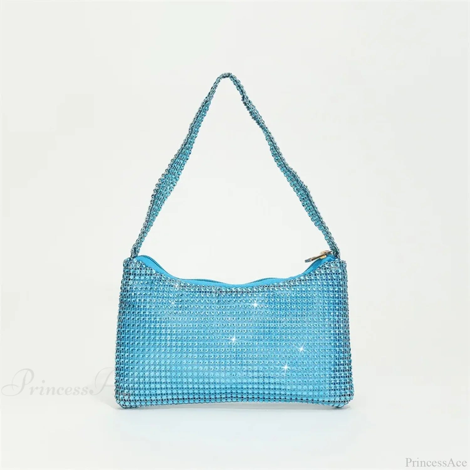 Bling Rhinestone Evening Purse Diamond Shoulder Wedding Party Clutch Lake Blue clutchbag-250126