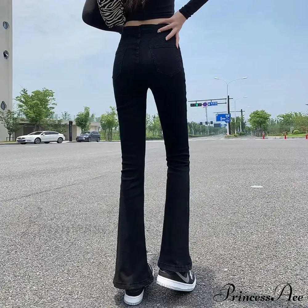 Blue Vintage Quality Fashion Straight Women Pant Woman High Waist Denim Pants Wide Leg Clothing Jean
