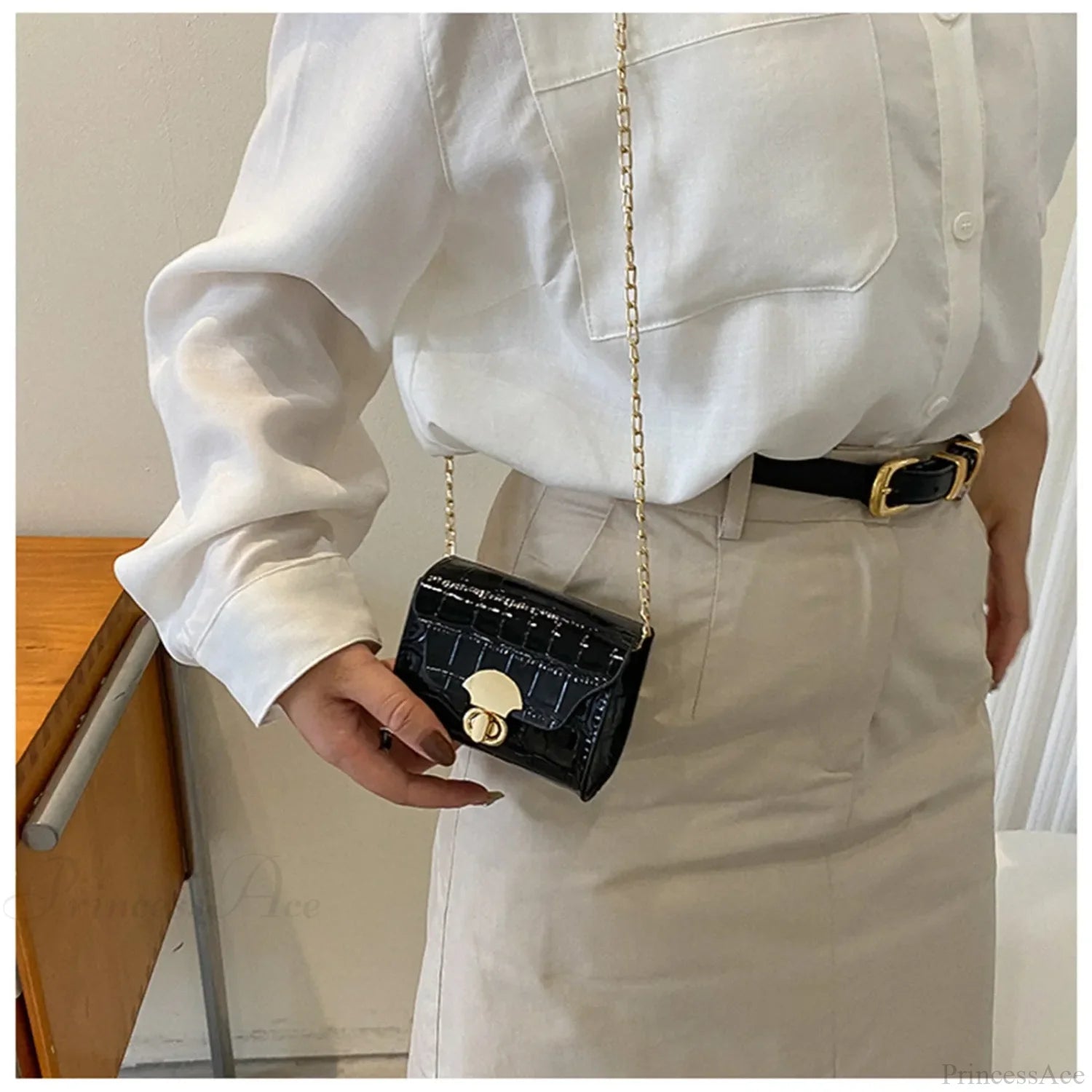 Bright Leather Mini Crossbody Bag crossbody-250126