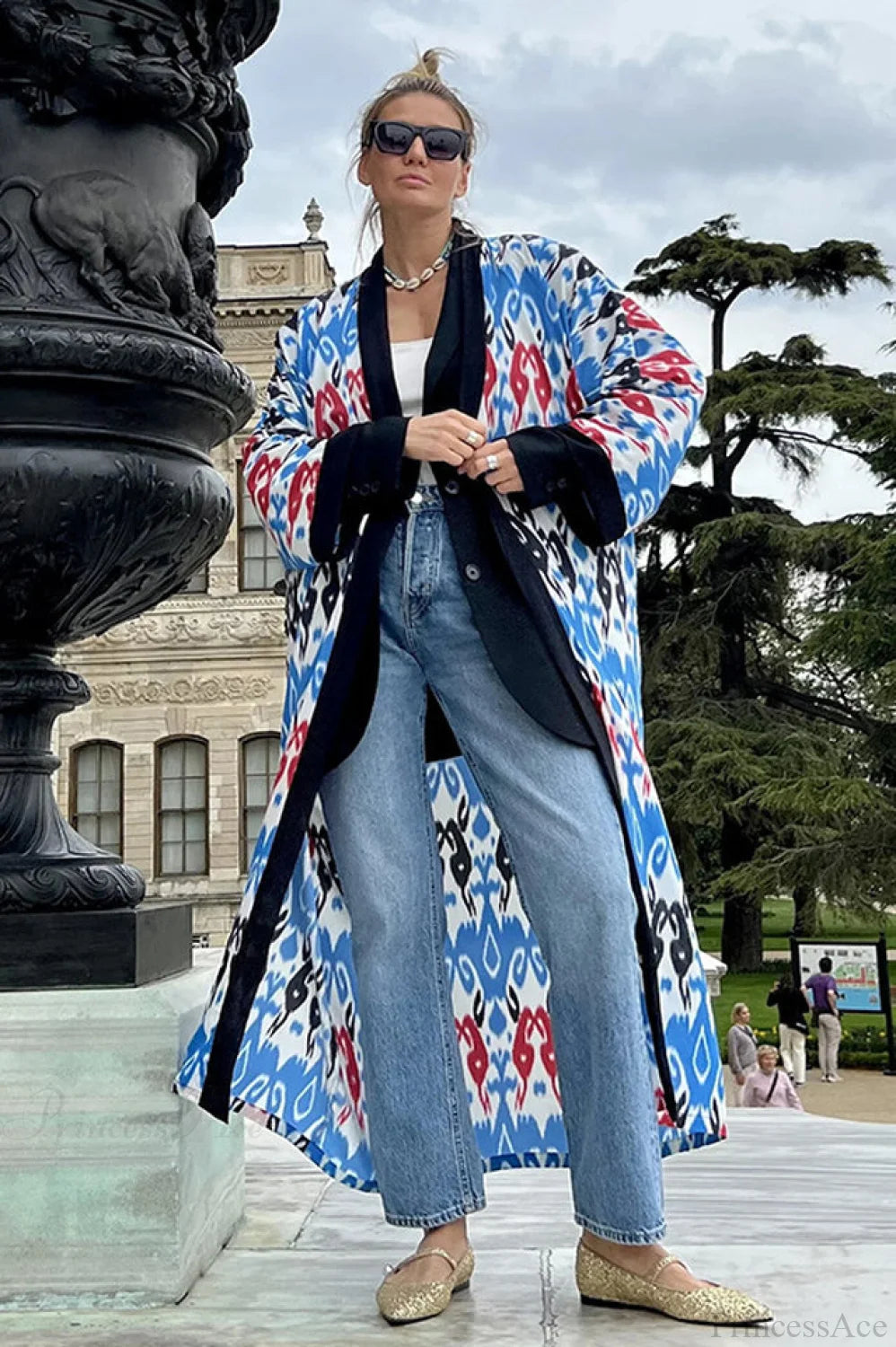 Brigitte One Of A Graceful Kind Ikat Maxi Kimono 9# / Size