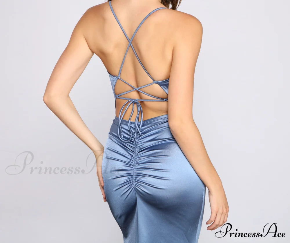 Bristol Formal Stylish Satin Lace-Up Dress S.o. Long Dresses